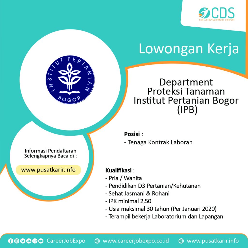 Lowongan Kerja Department Proteksi Tanaman Institut Pertanian Bogor