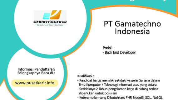 Lowongan PT Gamatechno Indonesia