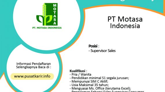 Lowongan Kerja PT Motasa Indonesia Terbaru 2020