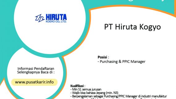Lowongan Kerja PT Hiruta Kogyo Indonesia