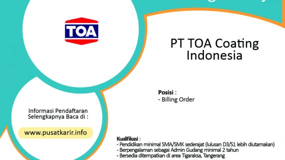 Lowongan Kerja PT TOA Coating Indonesia